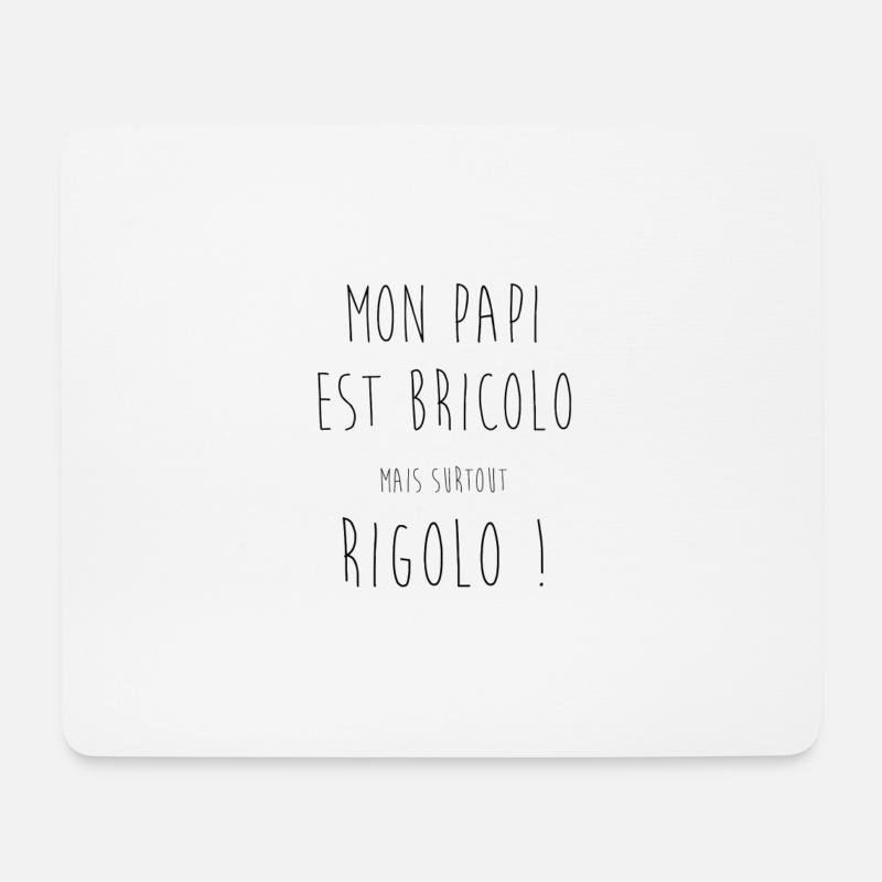 Mon papi rigolo - Tapis de souris (format paysage) - blanc