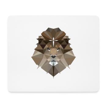Löwe und Kreuz - Jesus - Poly Design - Mousepad (Querformat) - Weiß - Vorne