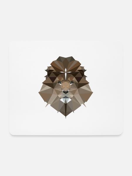 Löwe und Kreuz - Jesus - Poly Design - Mousepad (Querformat) - Weiß