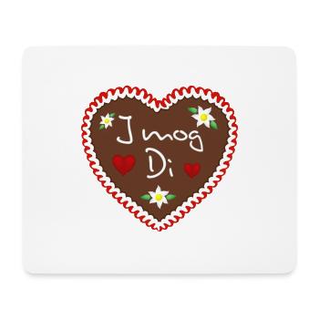 Lebkuchenherz I mog Di rot - Mousepad (Querformat) - Weiß - Vorne