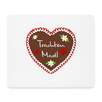 Lebkuchenherz Trachten Madl rot - Mousepad (Querformat) - Weiß - Vorne