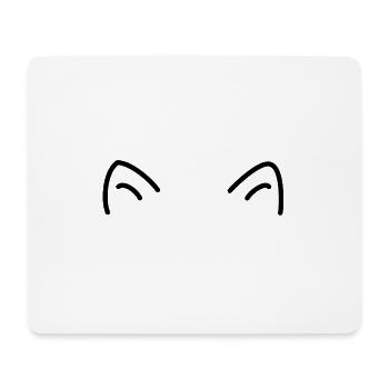 Katzen Ohren für alle Katzenliebhaber - Mousepad (Querformat) - Weiß - Vorne