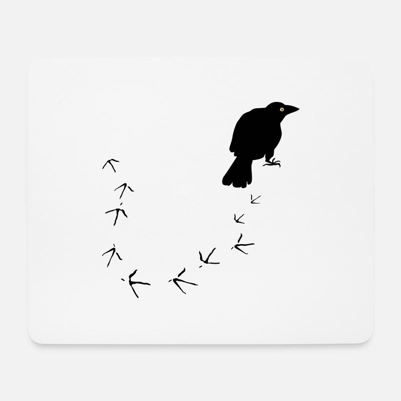 Krähe - Mousepad (Querformat) - Weiß