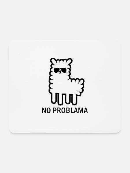 Lama lustig Problama - Mousepad (Querformat) - Weiß