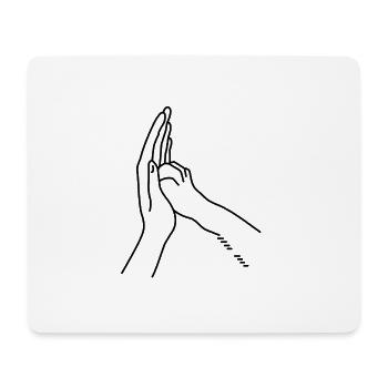 High Five mit Katze/Hund. - Mousepad (Querformat) - Weiß - Vorne