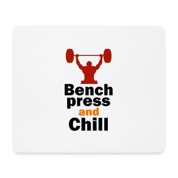 Bench press and Chill - Mousepad (Querformat) - Weiß - Vorne