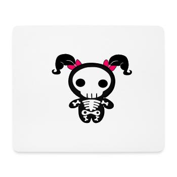 Helloween gerippe Pink Zöpfe gruselig rockabilly - Mousepad (Querformat) - Weiß - Vorne
