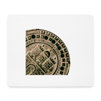 Hamburg ,Wappen, Kanaldeckel - Mousepad (Querformat) - Weiß - Vorne