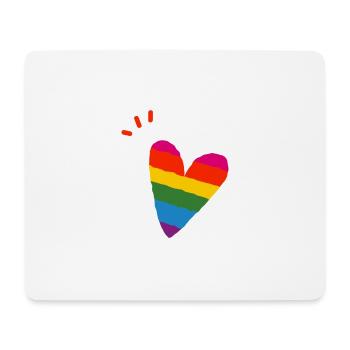 LGBT Hear heart gay gay arc-en-ciel - Tapis de souris (format paysage) - blanc - Devant