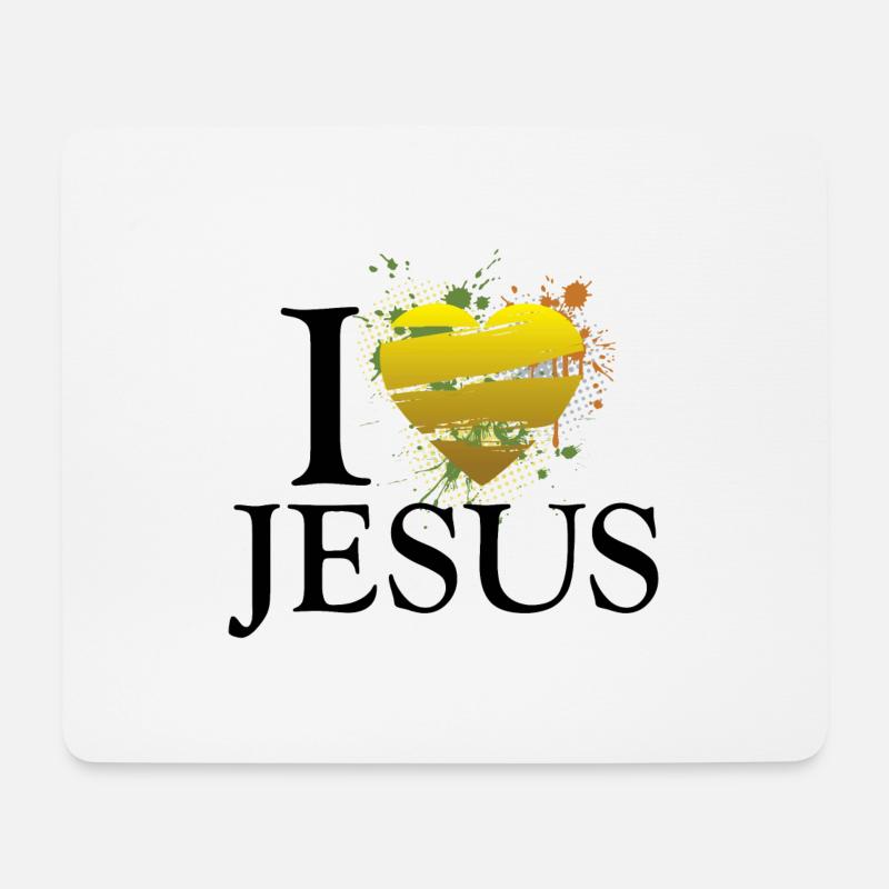 i love jesus de - Mousepad (Querformat) - Weiß