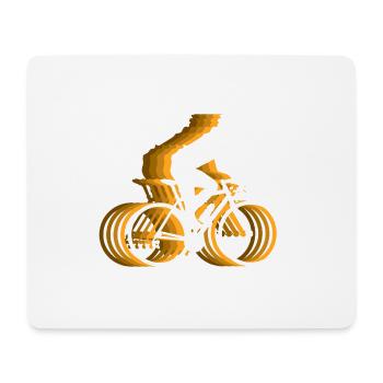 Lightning Bicycle Ride - cyclist with fire effect - Mouse Pad (horizontal) - white - Front