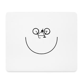 Bicycle smile face - Mouse Pad (horizontal) - white - Front