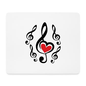 Wir lieben Musik! - Mousepad (Querformat) - Weiß - Vorne