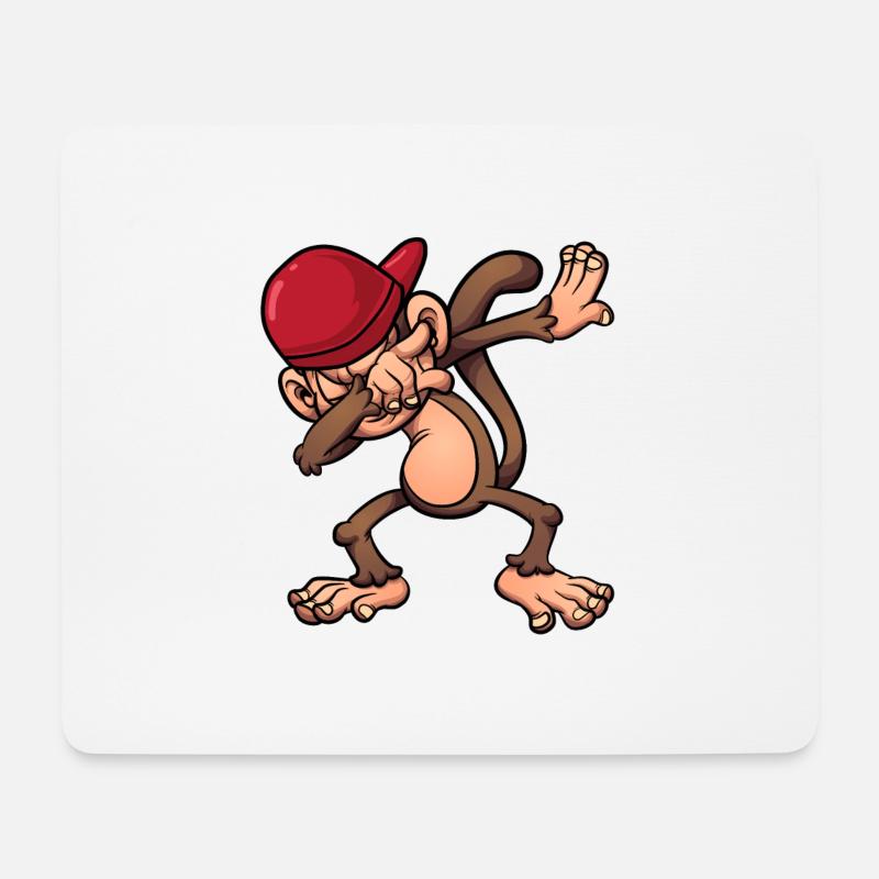 DABBING MONKEY SHIRT FUNNY DANCING GORILLE - Tapis de souris (format paysage) - blanc