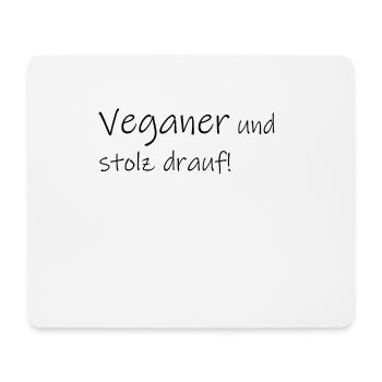 Veganer und stolz drauf - Mousepad (Querformat) - Weiß - Vorne