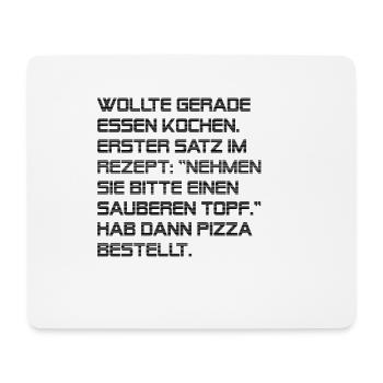 Lustig Spruch Kochen Leben - Mousepad (Querformat) - Weiß - Vorne
