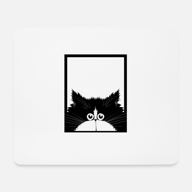 Katze Katzen Katzengesicht Katzenaugen - Mousepad (Querformat) - Weiß