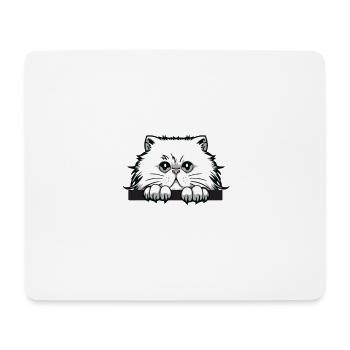 Katze Katzen Katzengesicht - Mousepad (Querformat) - Weiß - Vorne