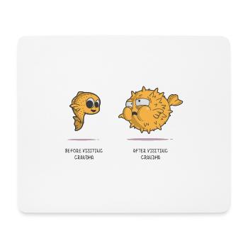 Essen bei Oma Kugelfisch Großvater Großmutter - Mousepad (Querformat) - Weiß - Vorne