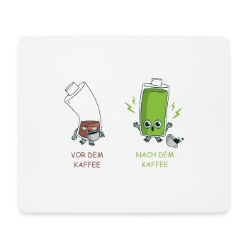 Kaffee Koffein Junkie Akku Batterie Witzig Lustig - Mousepad (Querformat) - Weiß - Vorne