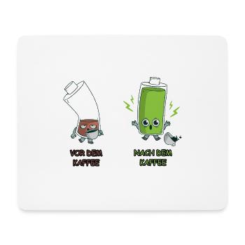 Kaffee Koffein Junkie Akku Lustig Batterie Witzig - Mousepad (Querformat) - Weiß - Vorne