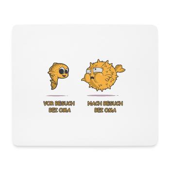 Essen bei Oma Großmutter Großvater Kugelfisch - Mousepad (Querformat) - Weiß - Vorne