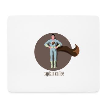 Captain Coffee - Superhero Geschenk Idee - Mousepad (Querformat) - Weiß - Vorne