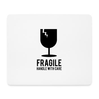Poignée fragile avec soin - Tapis de souris (format paysage) - blanc - Devant