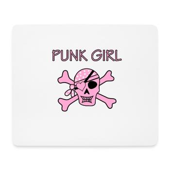 Punk Girl Skull tête de mort Pirate - Tapis de souris (format paysage) - blanc - Devant