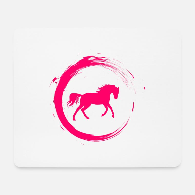 Pferde pink lady girl frau mädchen - Mousepad (Querformat) - Weiß