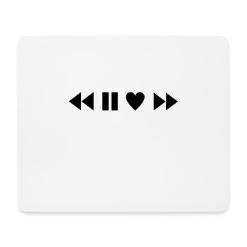Jouer coeur en noir - Tapis de souris (format paysage) - blanc - Devant