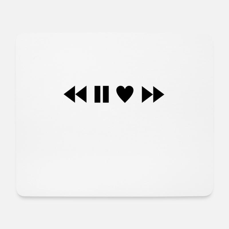 Play Heart in Black - Mouse Pad (horizontal) - white