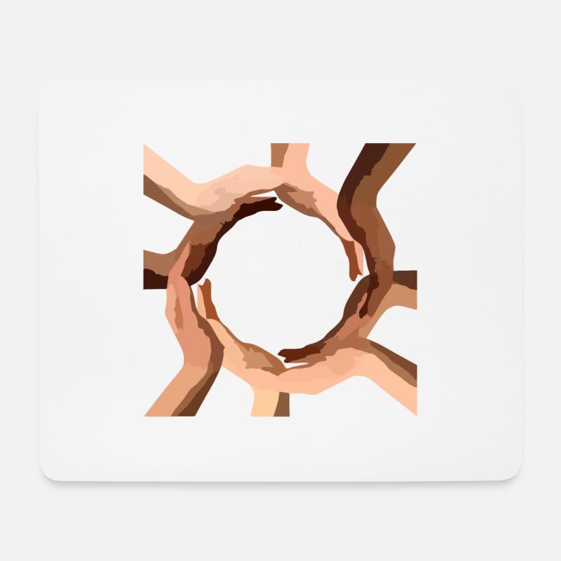 Gegen Rassismus - Mousepad (Querformat) - Weiß