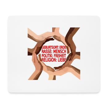 Gegen Rassismus - Mousepad (Querformat) - Weiß - Vorne