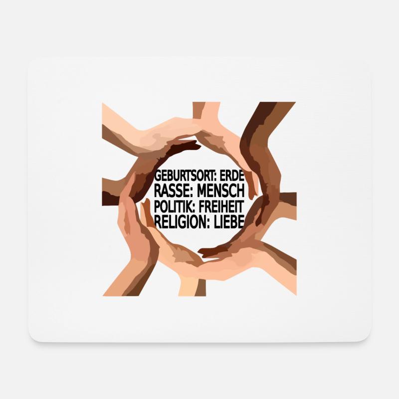 Gegen Rassismus - Mousepad (Querformat) - Weiß