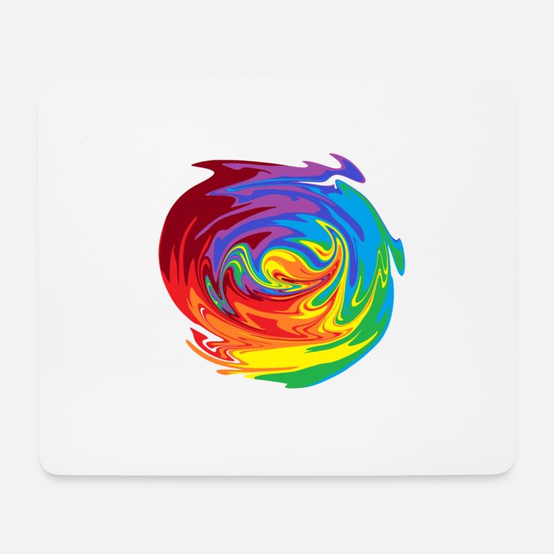 Farbwirbel - Mousepad (Querformat) - Weiß