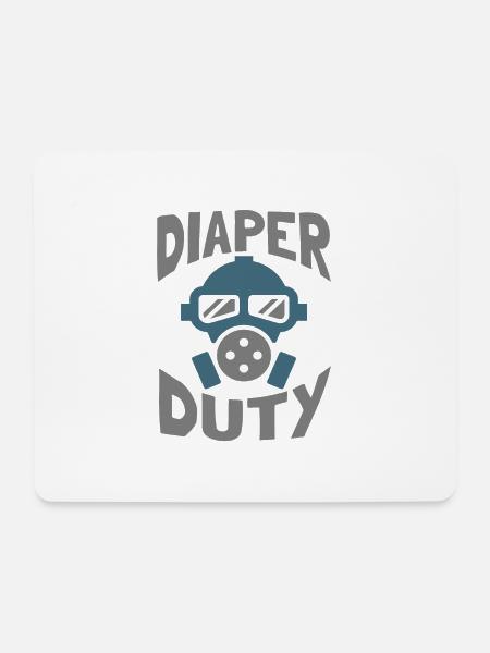 Windel wechseln - Mousepad (Querformat) - Weiß