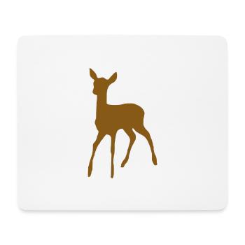 Braunes Reh in der Natur - Mousepad (Querformat) - Weiß - Vorne