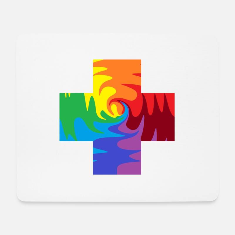 Kreuz in Farbe - Mousepad (Querformat) - Weiß