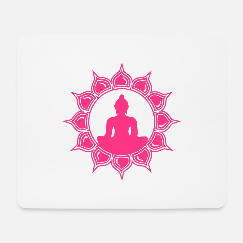 Buddha Lotus Meditation Buddhismus 23 Motiv Farben - Mousepad (Querformat) - Weiß