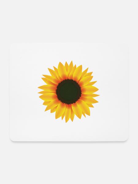 Farbenfrohe Blüte Sonnenblume - Mousepad (Querformat) - Weiß