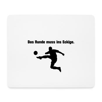 Das Runde muss ins Eckige Geschenk Geschenkidee - Mousepad (Querformat) - Weiß - Vorne