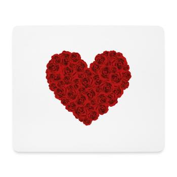 Herz aus Rosen - Mousepad (Querformat) - Weiß - Vorne