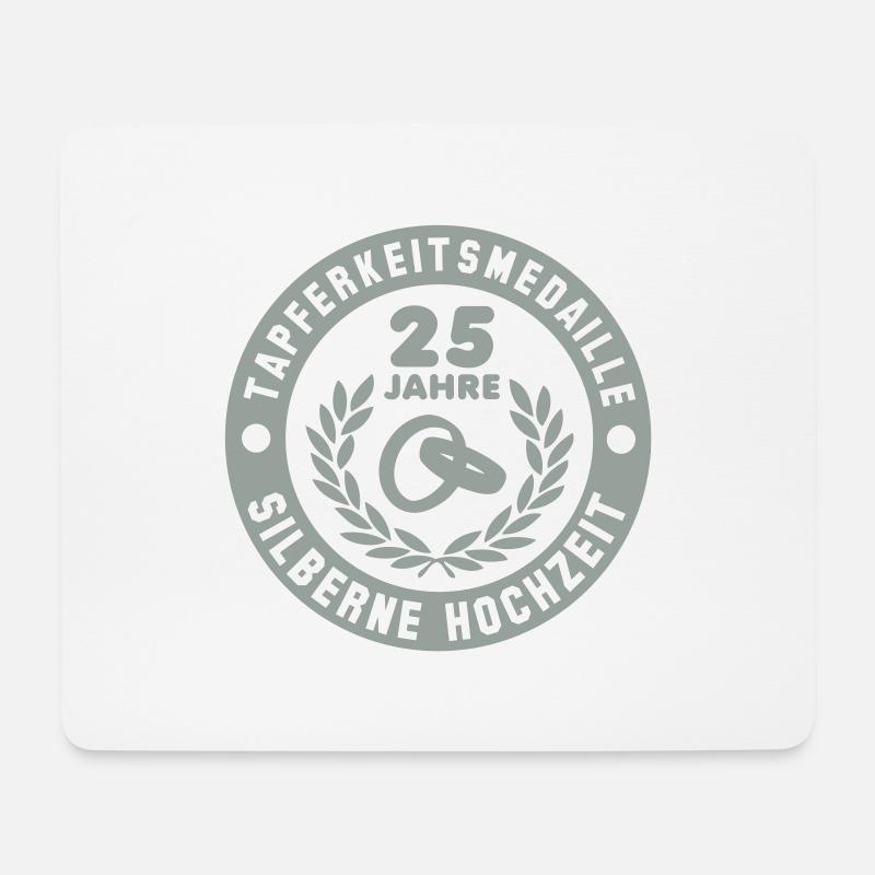 Tapferkeitsmedaille 25 Jahre Silberne Hochzeit - Mousepad (Querformat) - Weiß