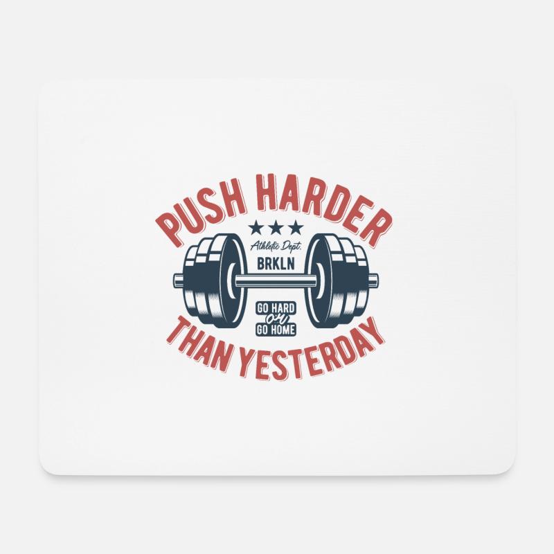 gym - Mousepad (Querformat) - Weiß