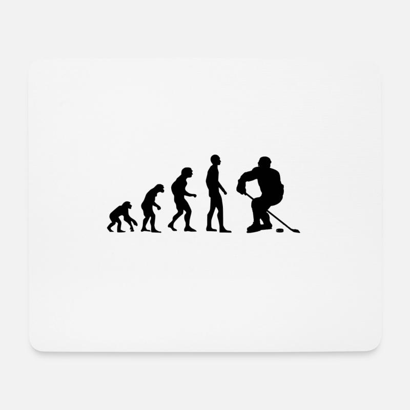 Evolution Ice Hockey, Ice hockey, black - Mouse Pad (horizontal) - white