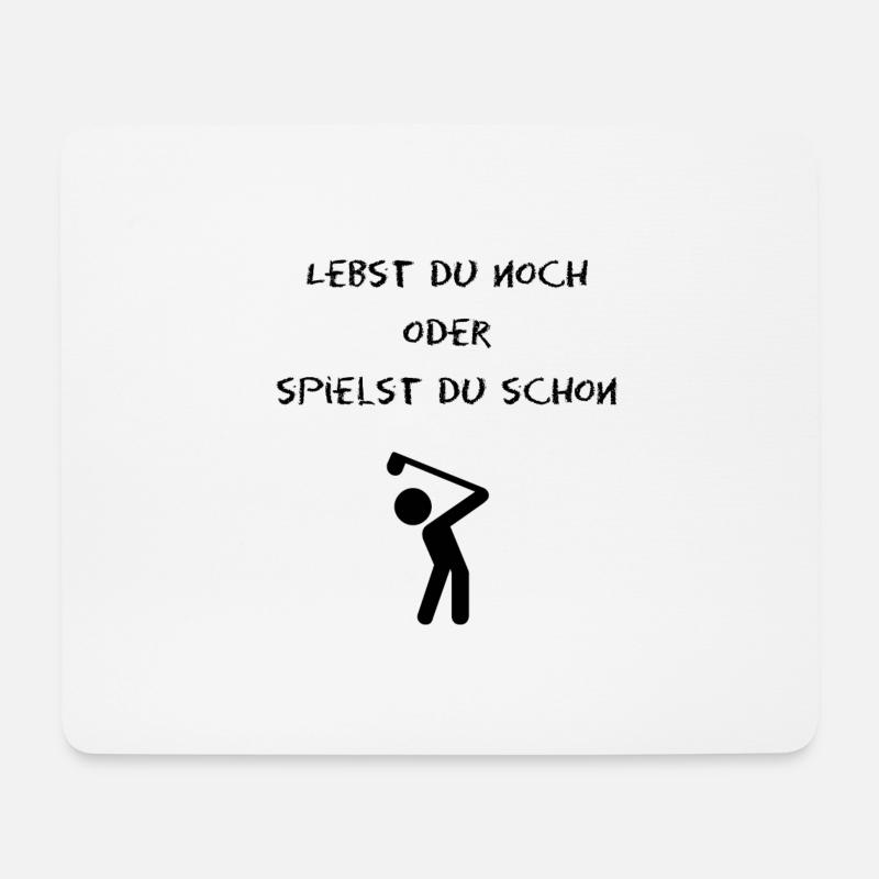 lebst du noch oder spielst du schon golf? - Mousepad (Querformat) - Weiß