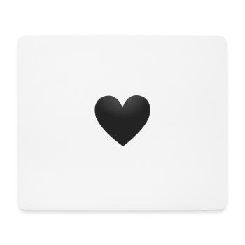 Coeur noir - Tapis de souris (format paysage) - blanc - Devant