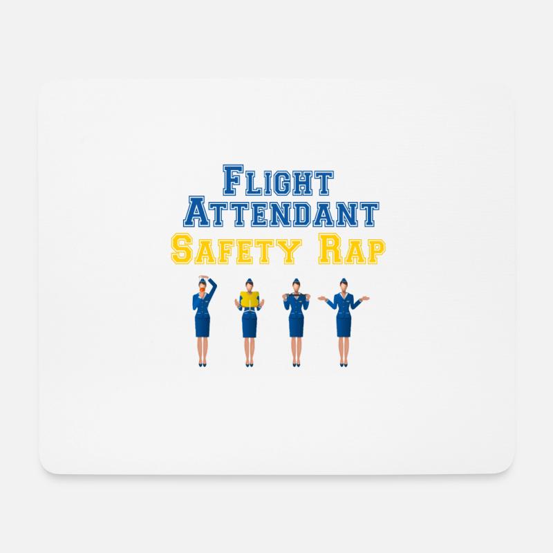 Flight Attendant Safety Rap - Flugbegleiter - Mousepad (Querformat) - Weiß