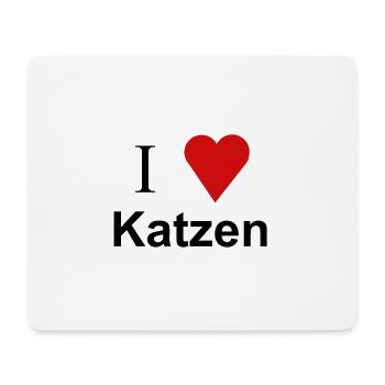 I Love Katzen, Ich Liebe Katzen - Mousepad (Querformat) - Weiß - Vorne